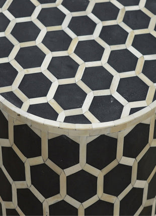 Cylindrical Bone Inlay Footstool