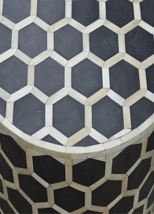 Cylindrical Bone Inlay Footstool