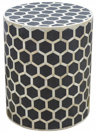 Cylindrical Bone Inlay Footstool