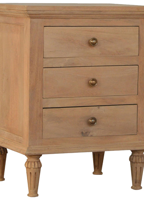 3 Drawer Mango Wood Bedside Table