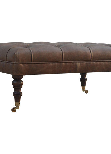 Buffalo Leather Ottoman