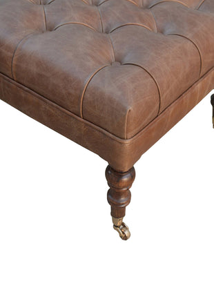 Buffalo Leather Ottoman