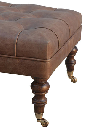 Buffalo Leather Ottoman