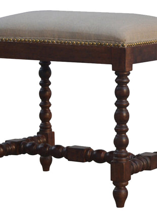White Linen Occasional Footstool