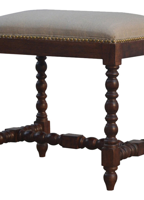 White Linen Occasional Footstool