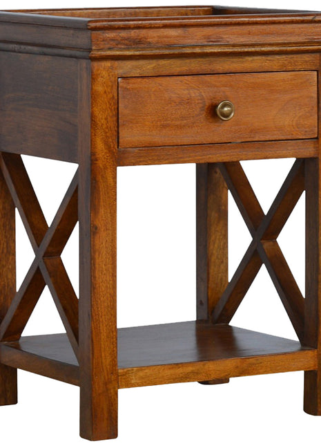 Solid Wood Criss-Cross End Table