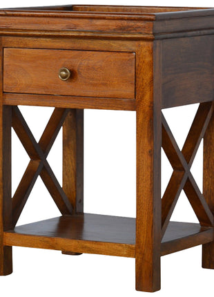 Solid Wood Criss-Cross End Table