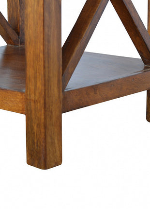 Solid Wood Criss-Cross End Table