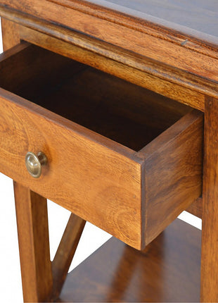 Solid Wood Criss-Cross End Table