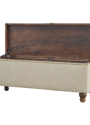 Studded Linen Lid-up Bench