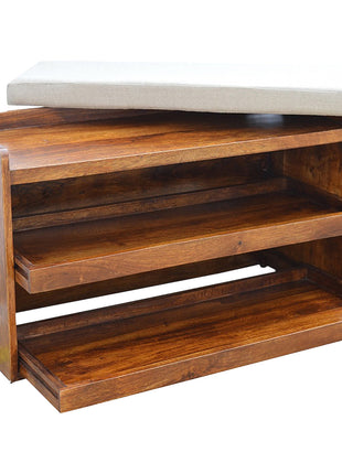 Mud Linen Pull out Shoe Bench