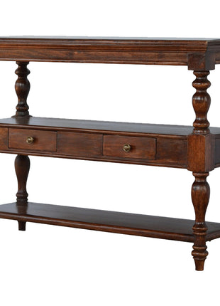 Solid Wood Turned Leg Console Table