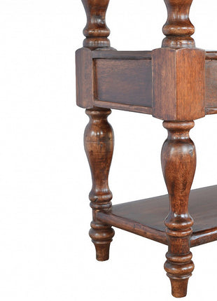 Solid Wood Turned Leg Console Table
