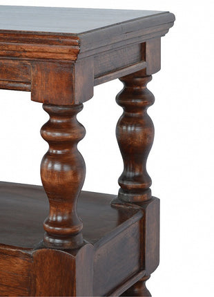Solid Wood Turned Leg Console Table