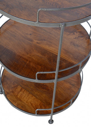 Industrial Round Butler Tray Table