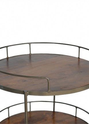 Industrial Round Butler Tray Table