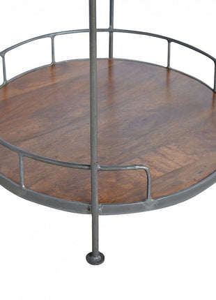 Industrial Round Butler Tray Table