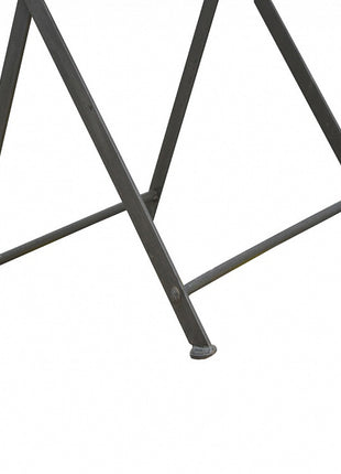 Wood Tray With Cross Iron Base