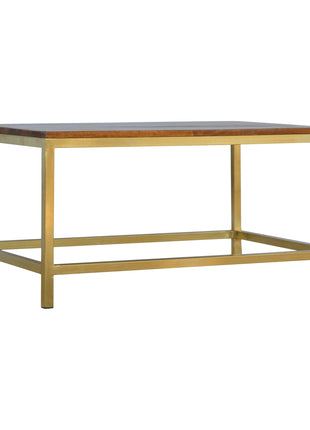 Rechteckiger goldener Couchtisch