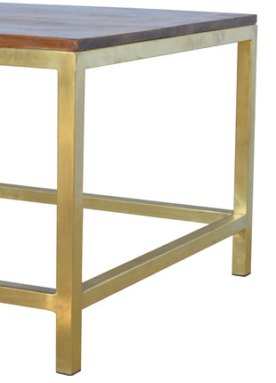 Rechteckiger goldener Couchtisch