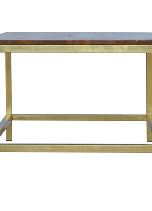 Rechteckiger goldener Couchtisch