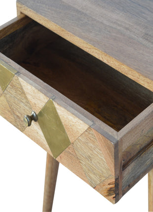 1 Drawer Gold Brass Bedside