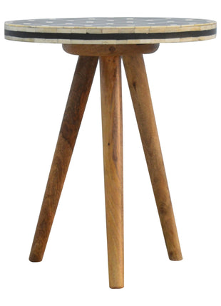 Dreibeinhocker mit Knocheneinlage