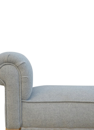 Grey Tweed Bench with Turned Feet