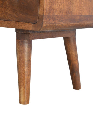 Curved Chestnut Media Unit
