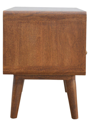 Curved Chestnut Media Unit