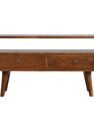 Curved Chestnut Media Unit