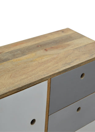 Zweifarbiger handbemalter Schrank