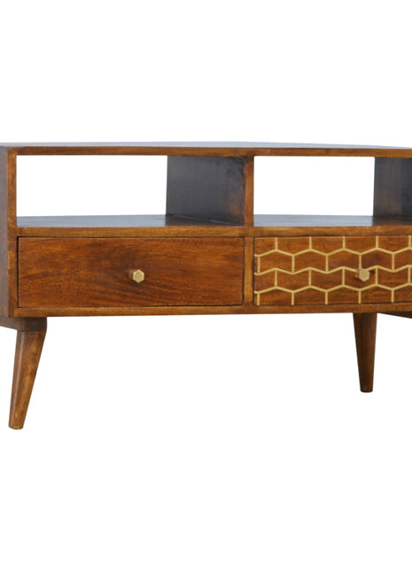 Gold Art Pattern Drawer Media Unit