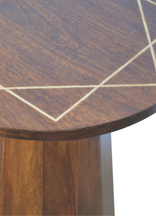 Geometric Brass Inlay End Table