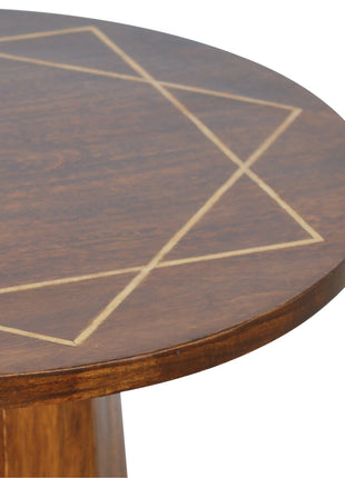 Geometric Brass Inlay End Table