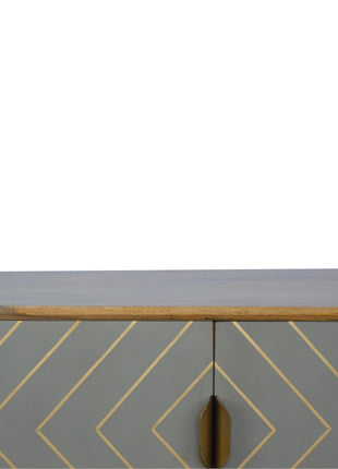 Sleek Cement Brass Inlay Media Unit