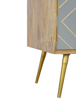 Sleek Cement Brass Inlay Media Unit