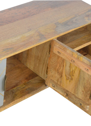 Sleek Cement Brass Inlay Media Unit