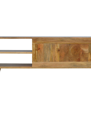 Sleek Cement Brass Inlay Media Unit