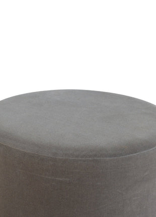 Gold Base Grey Velvet Footstool