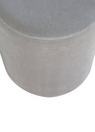 Gold Base Grey Velvet Footstool