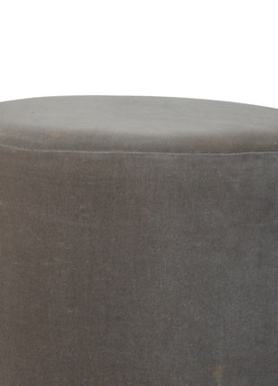 Gold Base Grey Velvet Footstool
