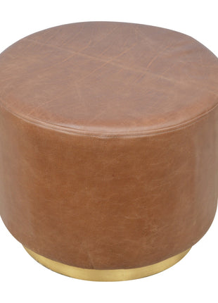 Buffalo Footstool with Gold Base