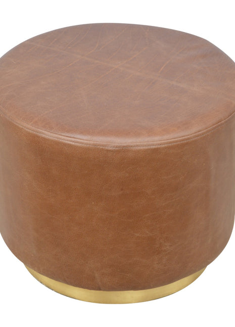 Buffalo Footstool with Gold Base