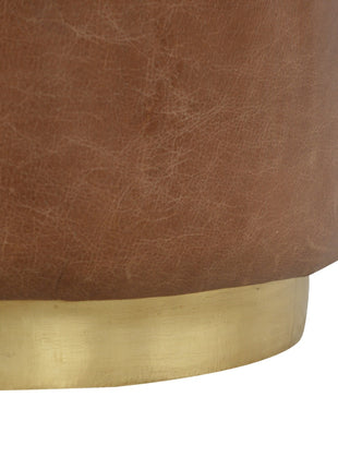 Buffalo Footstool with Gold Base
