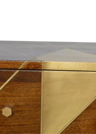 Gold Geometric Chestnut Bedside