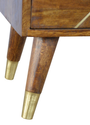 Gold Geometric Chestnut Bedside