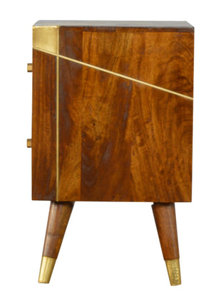 Gold Geometric Chestnut Bedside