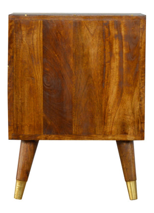 Gold Geometric Chestnut Bedside