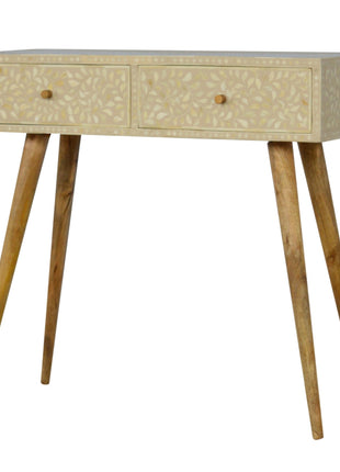 Floral Bone Inlay Console Table